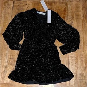 IRO Black Long Sleeve Dress with Gold Accents